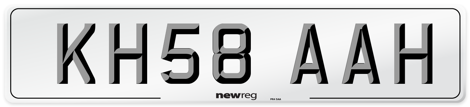 KH58 AAH Number Plate from New Reg